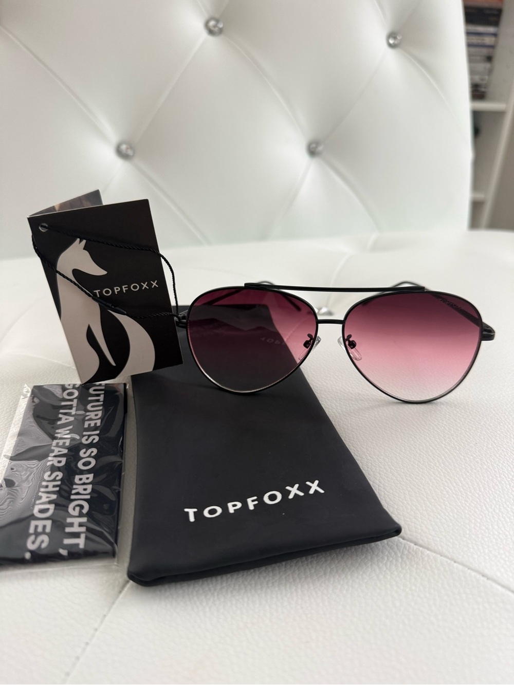 TOPFOXX Tortoiseshell Aviator Sunglasses with Red Lenses - Picture 14 of 14